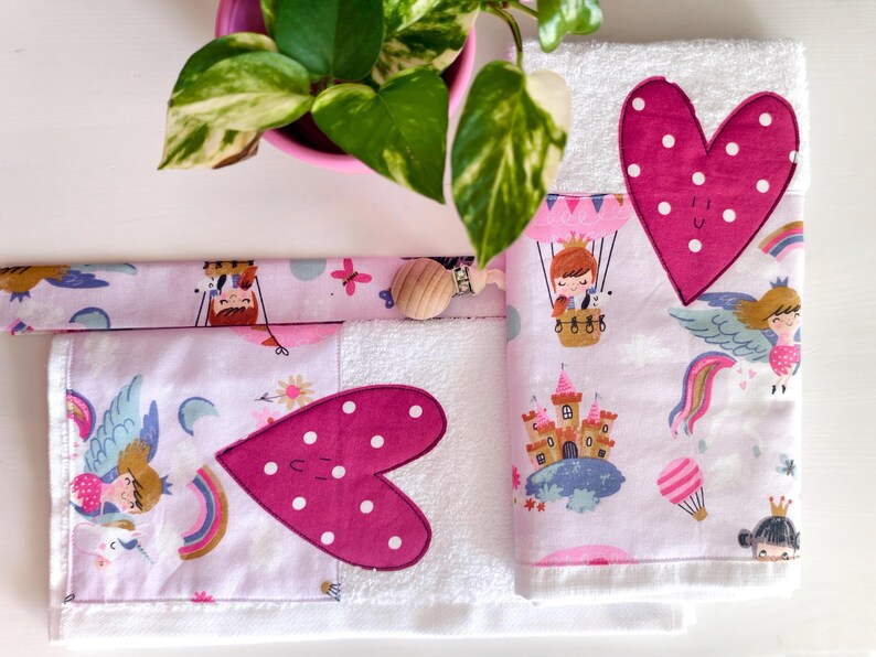 Set asciugamani e clip - cuore