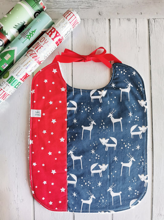 Bavaglino natalizio personalizzabile - rosso e blu