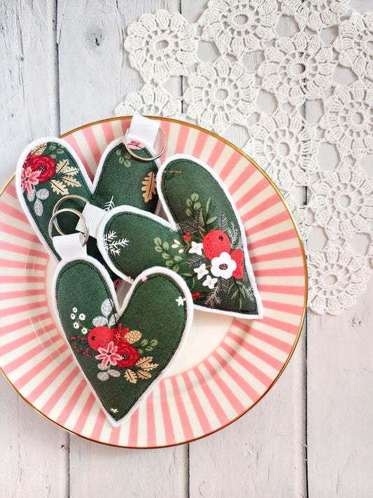 Portachiavi cuore - Verde bosco