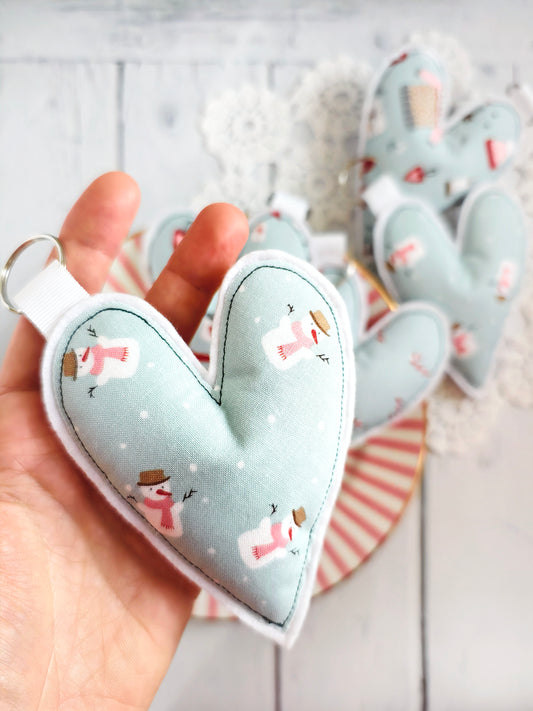 Portachiavi cuore - Celeste polvere