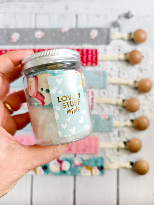 Clip portaciuccio in tessuto natalizio