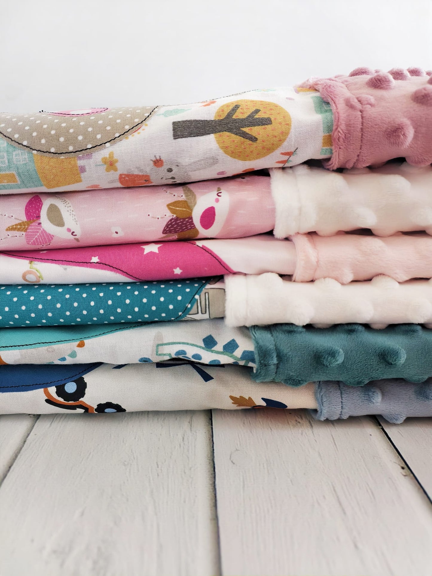 Copertina in cotone e minky pile - Macchinina