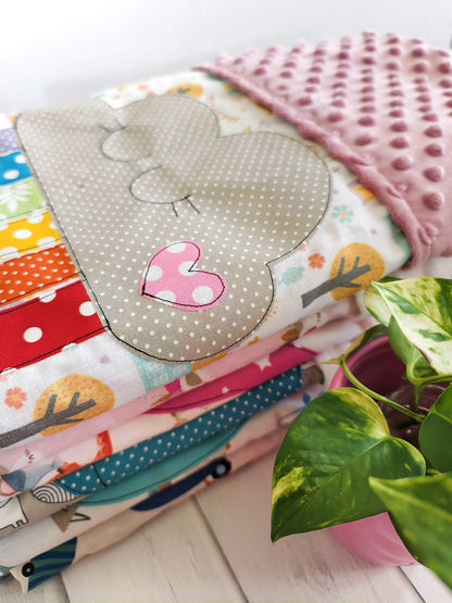 Copertina in cotone e minky pile - Macchinina