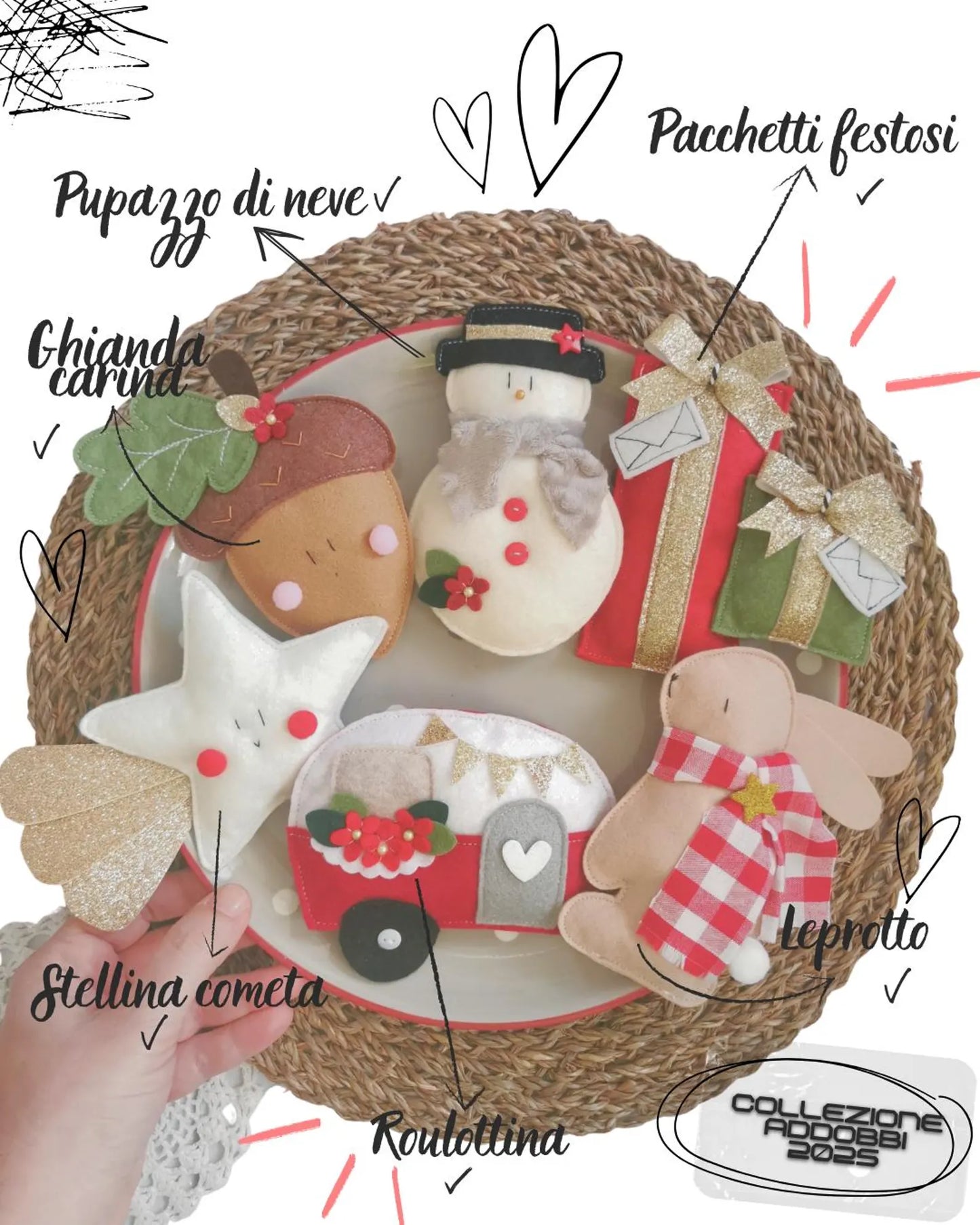 Set addobbi per l'albero - Amici di Natale