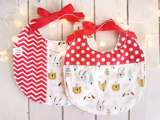 Set bavaglini natalizi per neonati