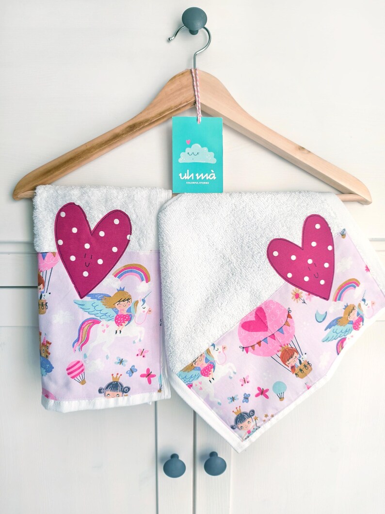 Set asciugamani e clip - cuore