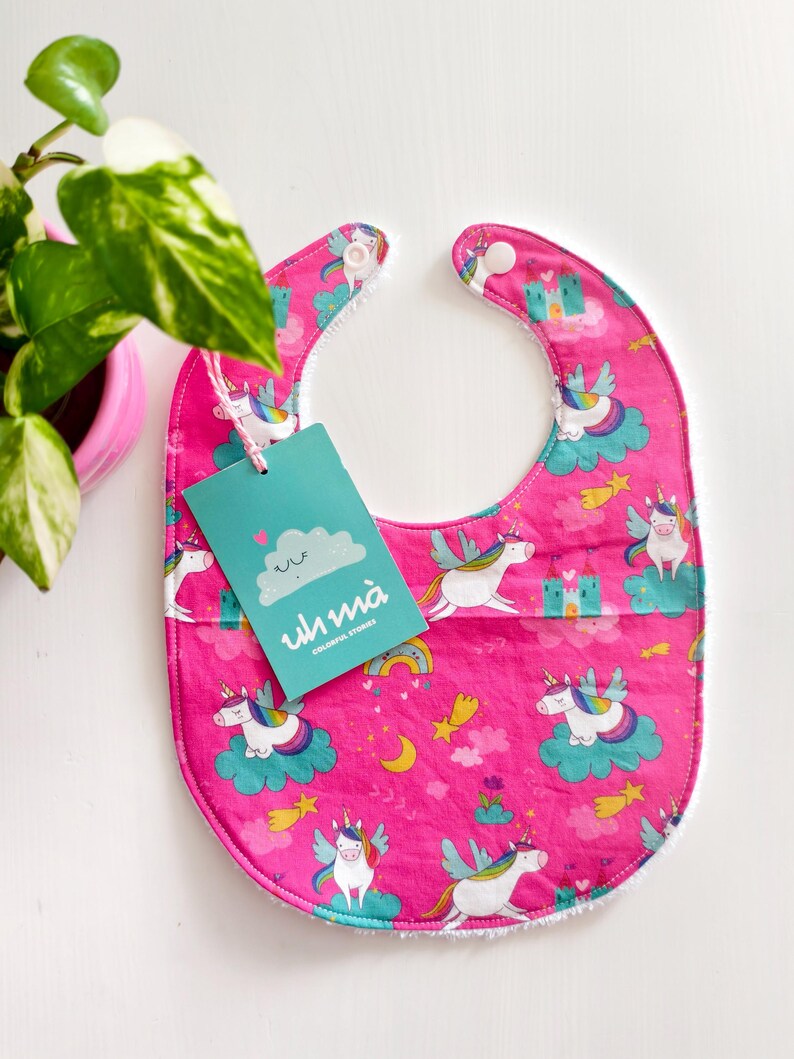 Set bavaglino e clip - unicorni