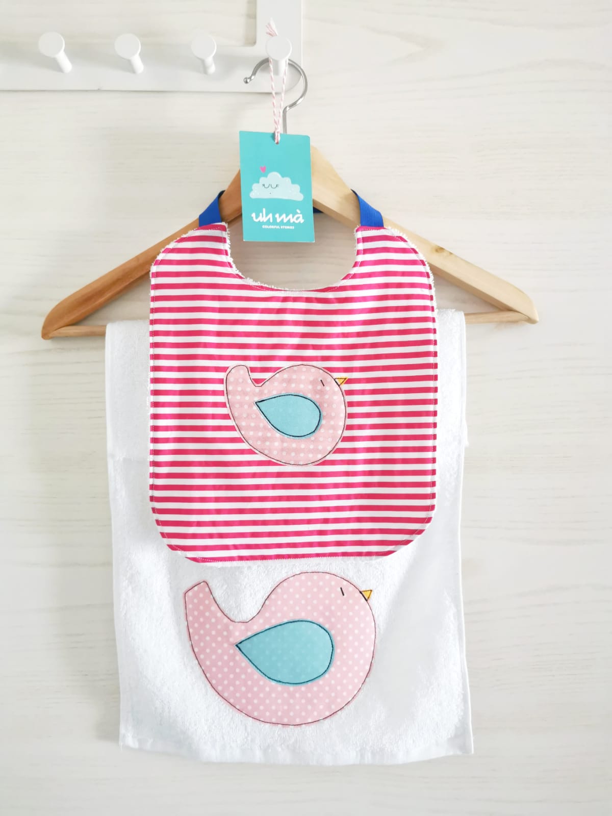 Set asilo personalizzato - Uccellino rosa