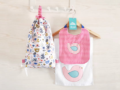 Set asilo personalizzato - Uccellino rosa